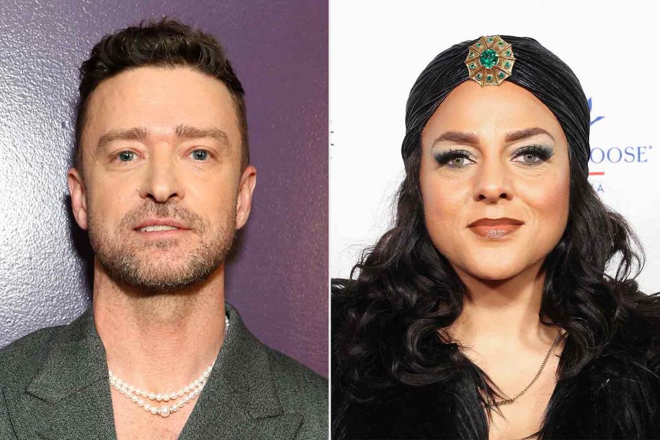 <p>Kevin Mazur/Getty; Rodin Eckenroth/Getty </p>  Justin Timberlake, Marsha Ambrosius 