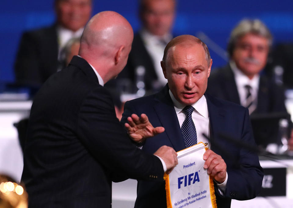Don’t put him on hold: Russia’s President Vladimir Putin called the national team’s coach
