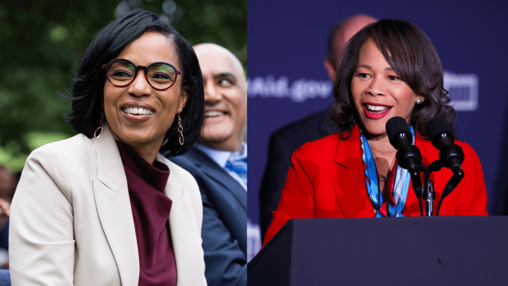Left to right: Maryland Senate candidate Angela Alsobrooks and Delaware Senate candidate Lisa Blunt Rochester. (Photo: Getty Images)