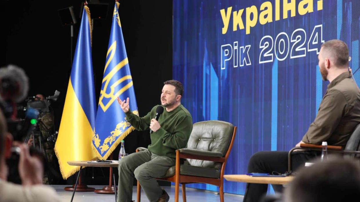 President Zelenskyy during the 25 February press conference. Photo: Dmytro Larin, Ukrainska Pravda