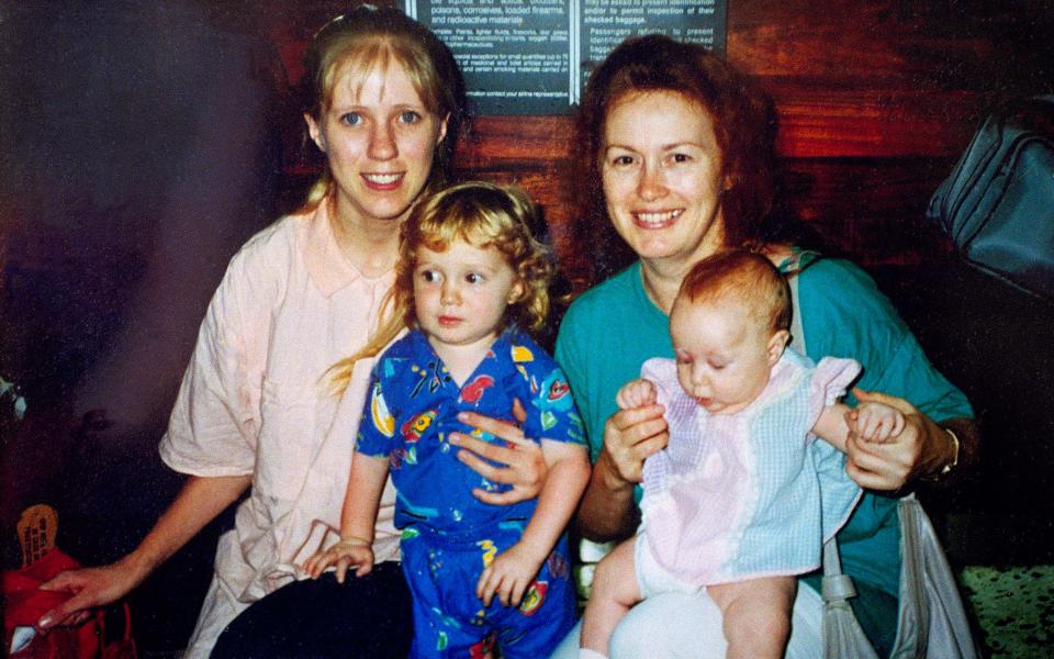 David Koresh’s wife Rachel, top left, and his mother Bonnie Haldeman, top right, holding his son Cyrus and daughter Star, respectively - AP 