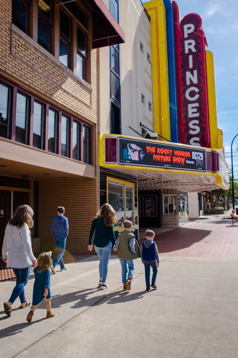 People outside the movie theater