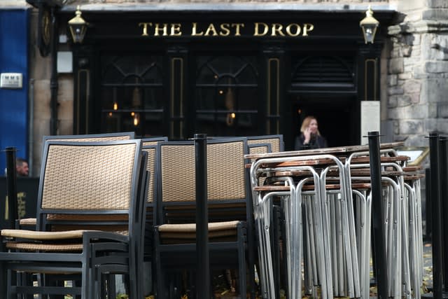 Chairs outside pub