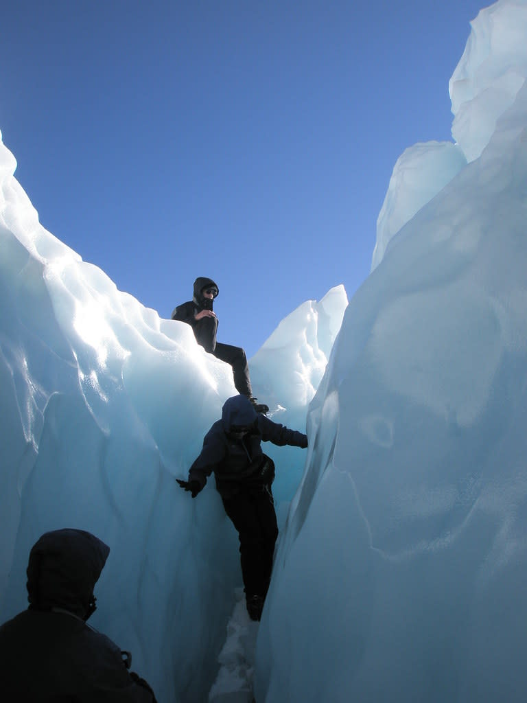 Walking through Ice caves