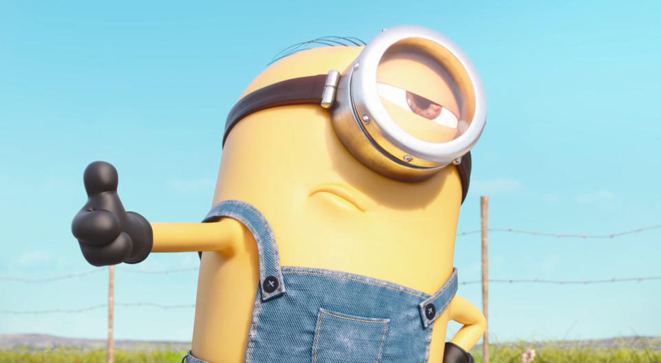 a Minion giving the thumbs-up sign