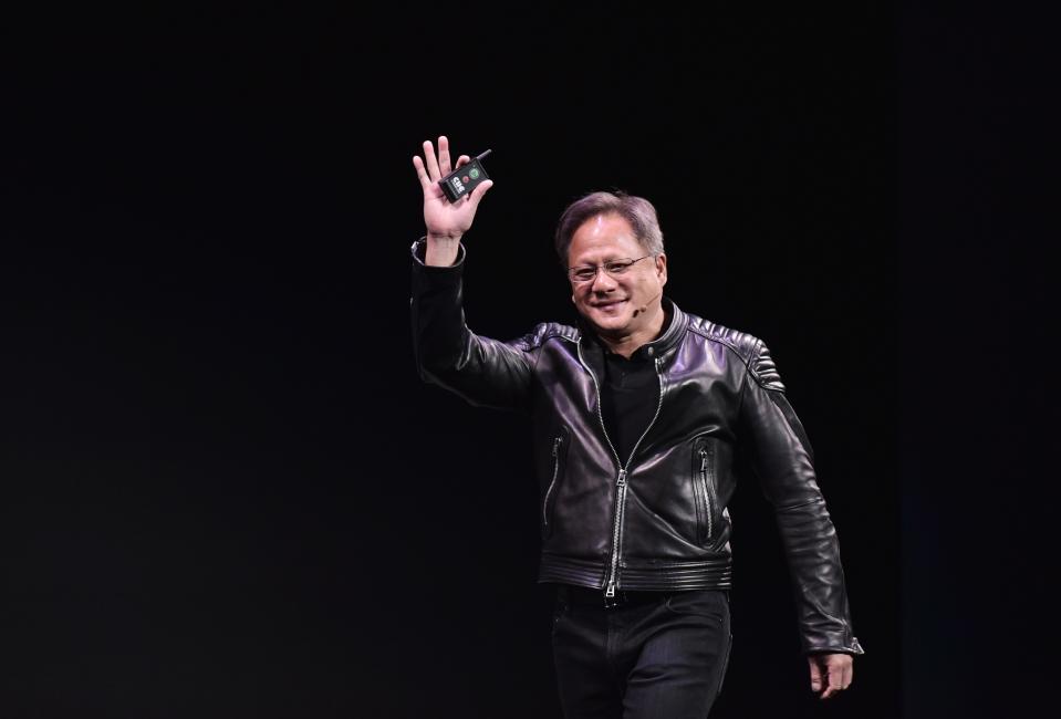 Nvidia CEO Jensen Huang speaks during a press conference at The MGM during CES 2018 in Las Vegas on January 7, 2018. (Photo by MANDEL NGAN / AFP)        (Photo credit should read MANDEL NGAN/AFP via Getty Images)