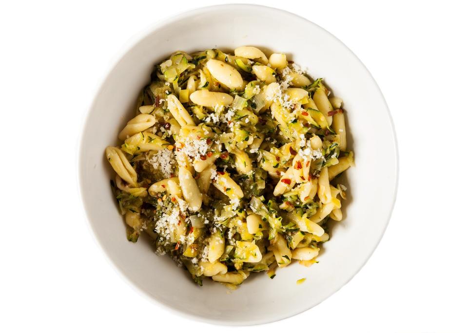 Spicy Cavatelli with Zucchini and Leeks