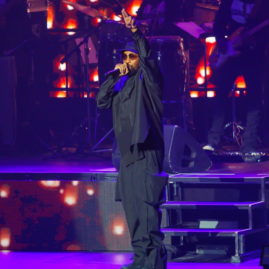 RZA performs on stage