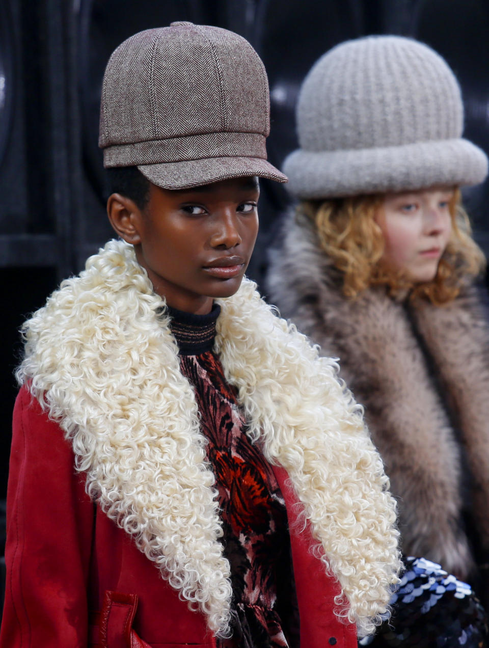 Marc Jacobs models wore natural hair textures and sported oversized beanies and newsboy caps. (Photo: AP Images)