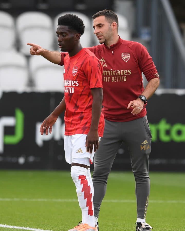 Amario Cozier-Duberry and Mehmet Ali with the Arsenal u21s (Photo via Cozier-Duberry on Instagram)