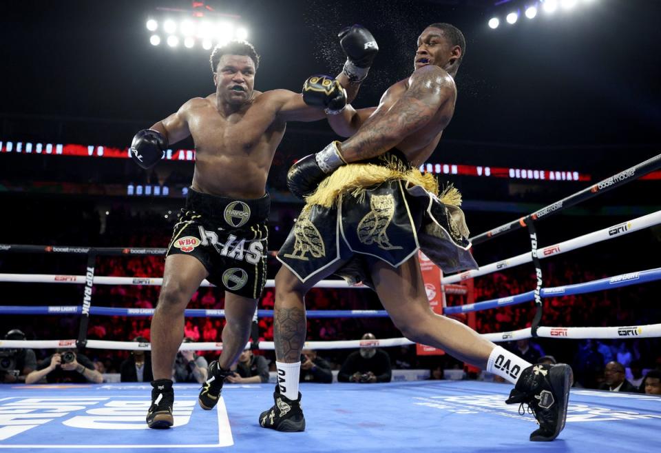 Jared Anderson swerves a shot from George Arias (Getty Images)