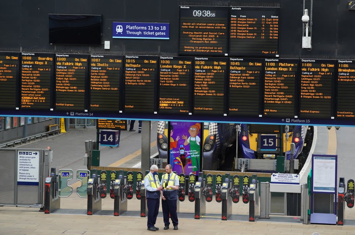 Train services continue to be disrupted on Friday due to the knock-on effects of this week’s rail strikes (Andrew Milligan/PA) (PA Wire)