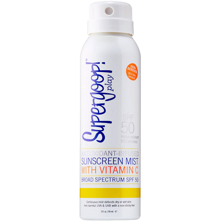 SUPERGOOP! Antioxidant-Infused Sunscreen Mist With Vitamin C Broad Spectrum SPF 50 Mini