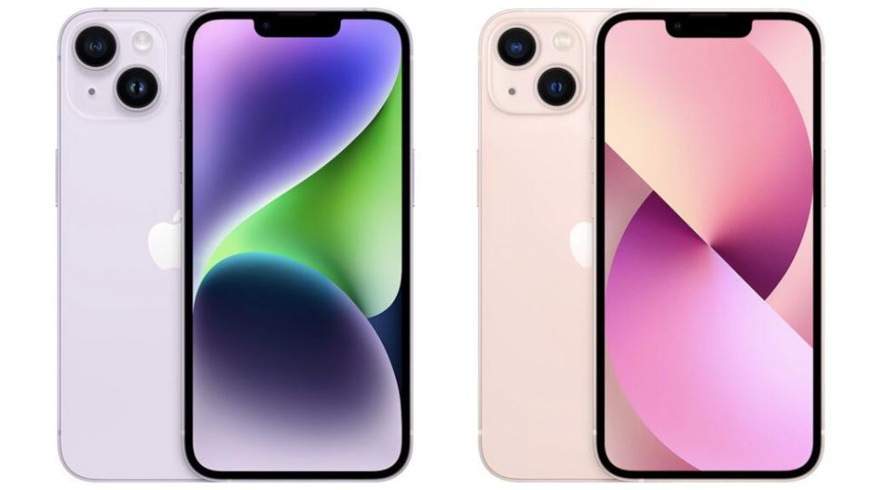 iPhone 14 (à gauche) et iPhone 13 (à droite)