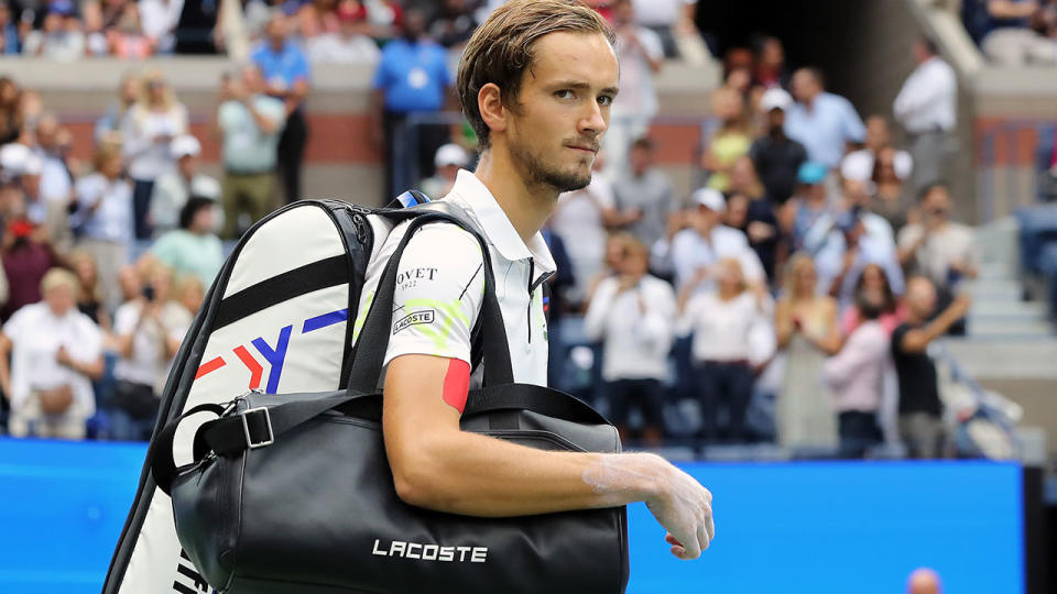 Daniil Medvedev, pictured here walking out on court for the US Open final.