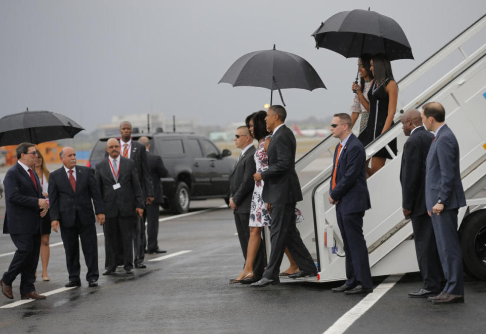 Greeted by Cuba’s foreign minister