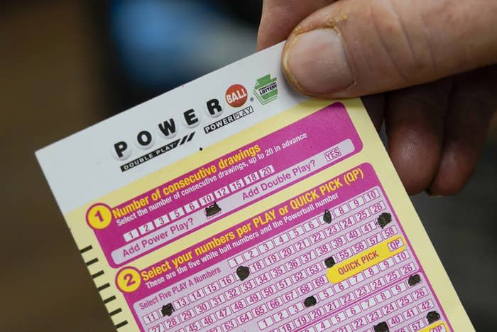 A Powerball lottery card