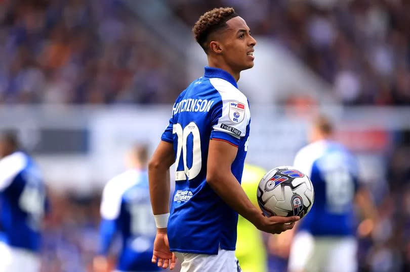 Omari Hutchinson in action for Ipswich Town