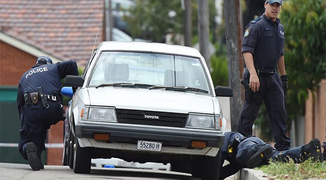 Police investigate the scene of Pasquale Barbaro's death. Photo: AAP