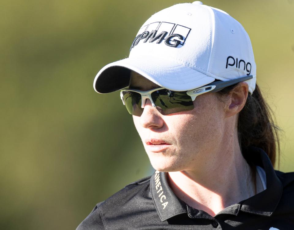 Leona Maguire plays in the second round of the 2022 LPGA Drive On Championship at Crown Colony in Fort Myers on Friday, Feb. 4, 2022.  She is tied for the lead at -13 under. 