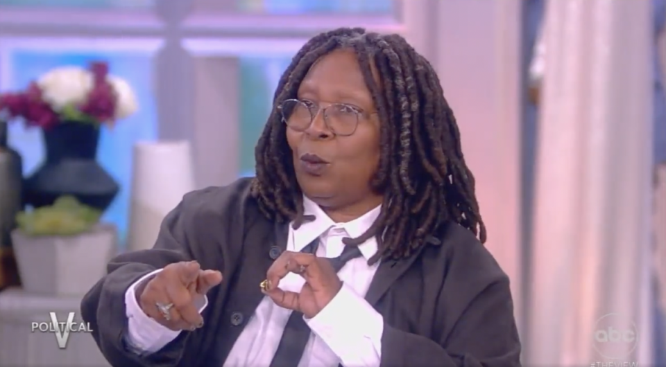 Host Whoopi Goldberg told climate protesters to leave during a taping of The View on Monday (ABC)