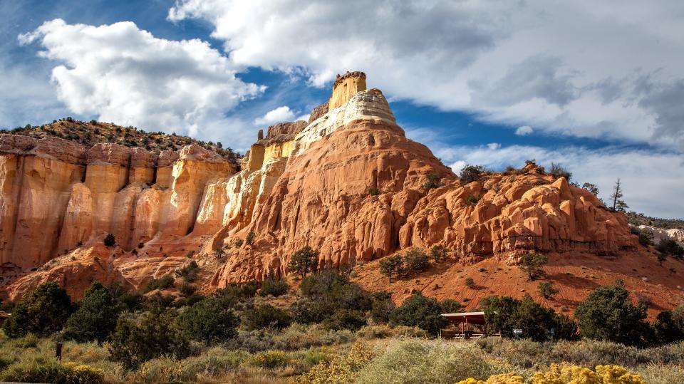 Rock formations against sky, Ghost Ranch, New Mexico