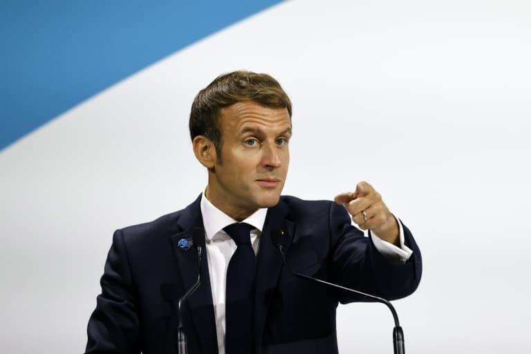 Le président français Emmanuel Macron lors d'un discours à Paris, le 11 novembre 2021 - Ludovic MARIN © 2019 AFP