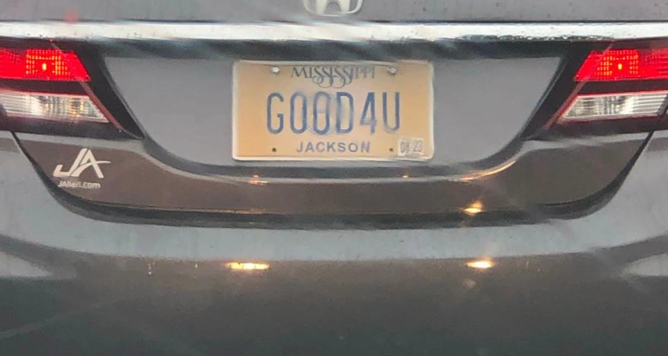 Someone’s a big Olivia Rodrigo fan with this “GOOD4U” license plate. Maybe they just got their driver’s license last week? Hannah Ruhoff/Sun Herald