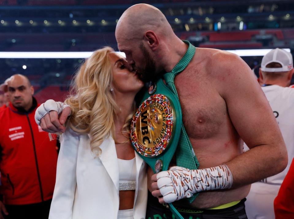 Paris and Tyson at the boxer’s bout against Dillian Whyte in 2022 (Action Images via Reuters)