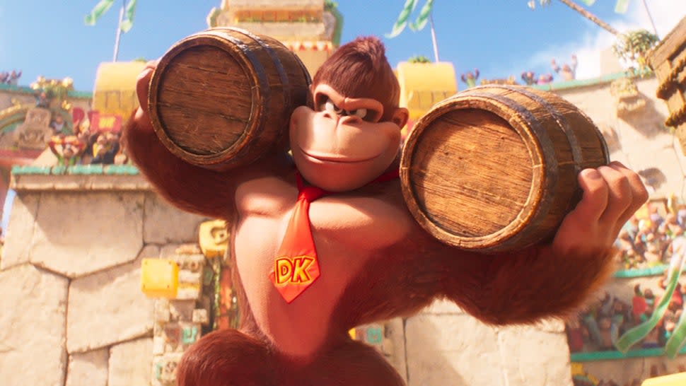 Donkey Kong, voiced by Seth Rogen, in 'The Super Mario Bros. Movie.'