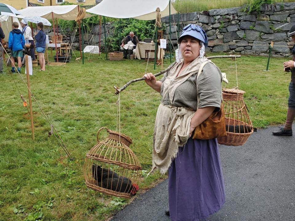 Jennifer Roy selling chickens at last year's American Independence Festival.