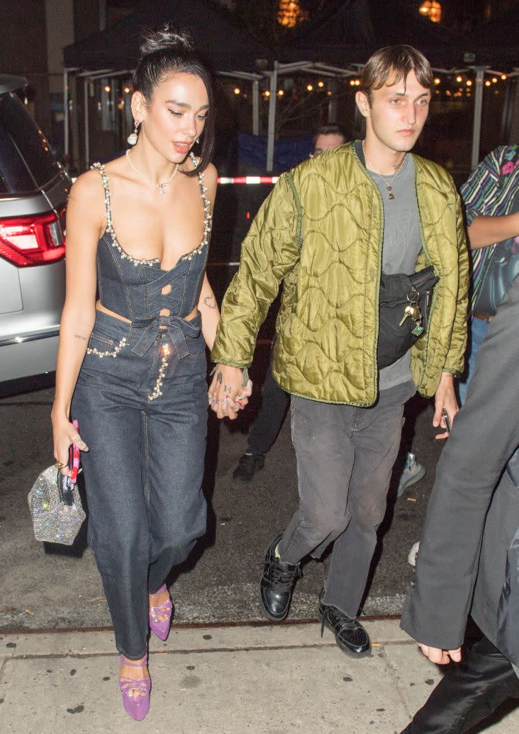 Dua Lipa and Anwar Hadid go to dinner at Russian Tea Room in New York, Sept. 19. - Credit: BeautifulSignatureIG/Splash News