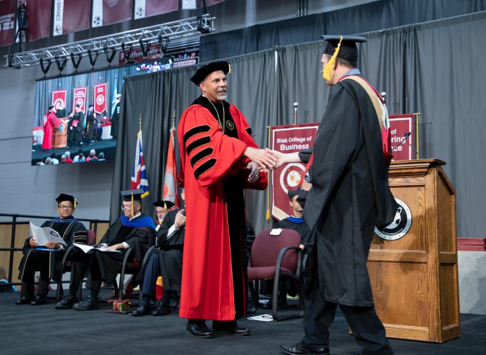 Florida Tech President John Nicklow gives first major address to students during commencement