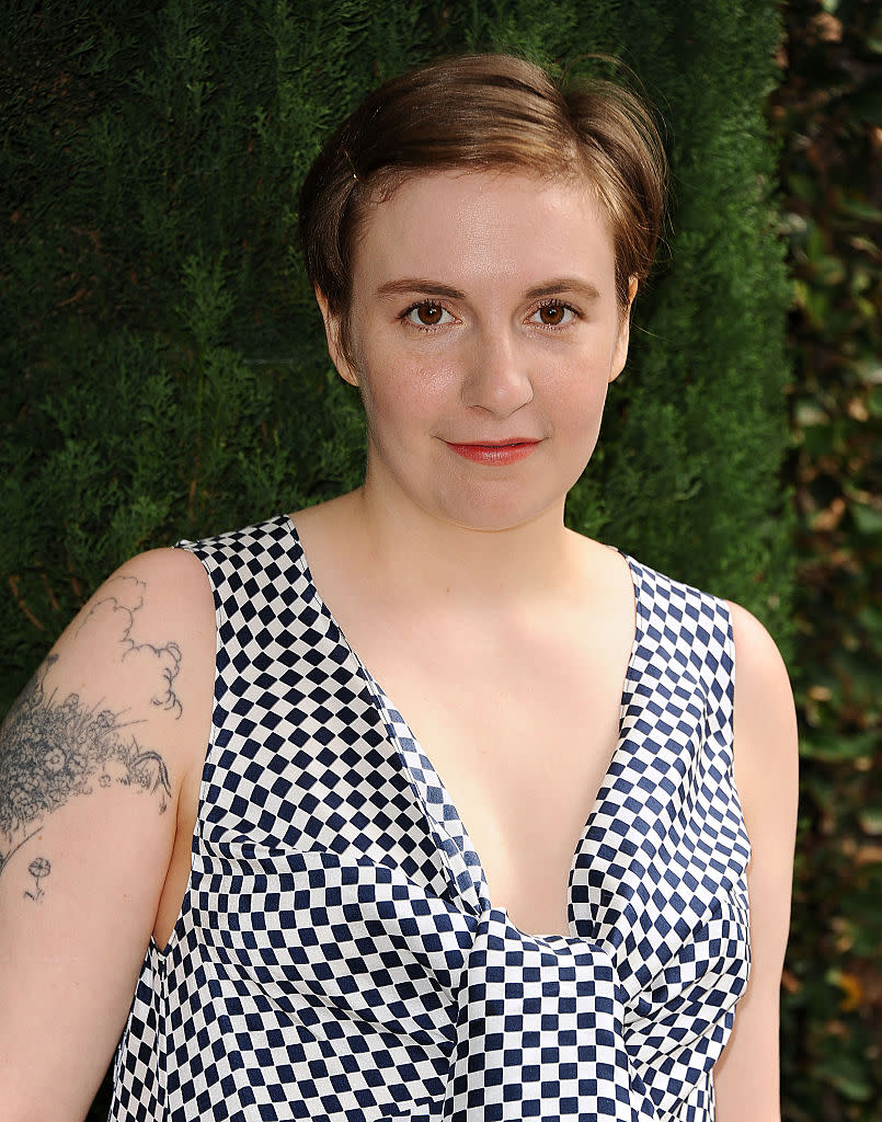 Lena Dunham sporting an upper-arm tattoo