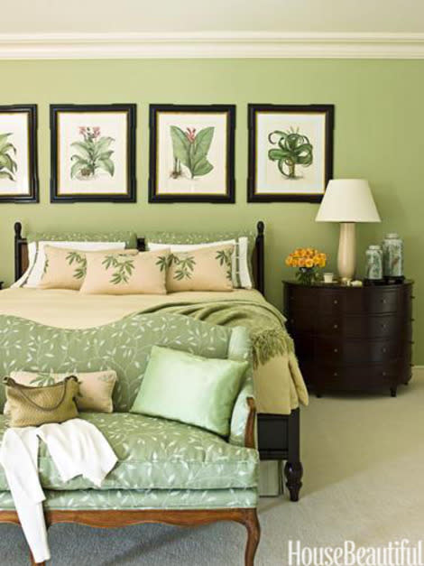 Traditional Green Bedroom