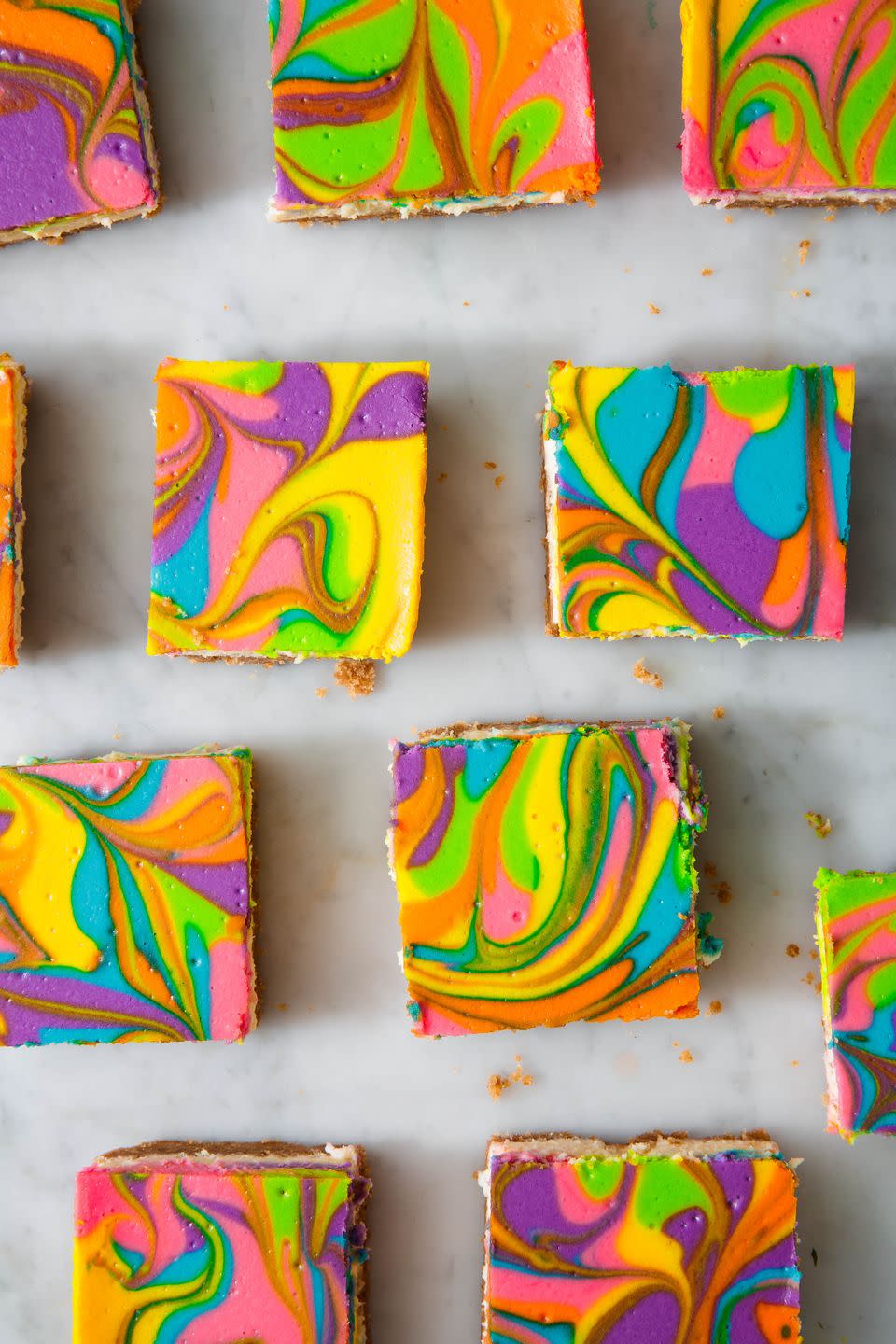 Rainbow Vanilla Cheesecake Bars