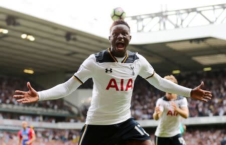 Britain Soccer Football - Tottenham Hotspur v Crystal Palace - Premier League - White Hart Lane - 20/8/16 Tottenham's Victor Wanyama scores their first goal Reuters / Eddie Keogh