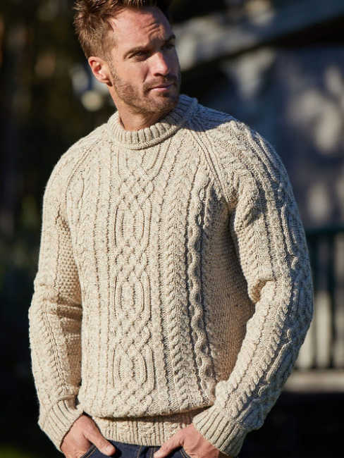 best mens knitwear Highland Crew Neck Aran Jumper