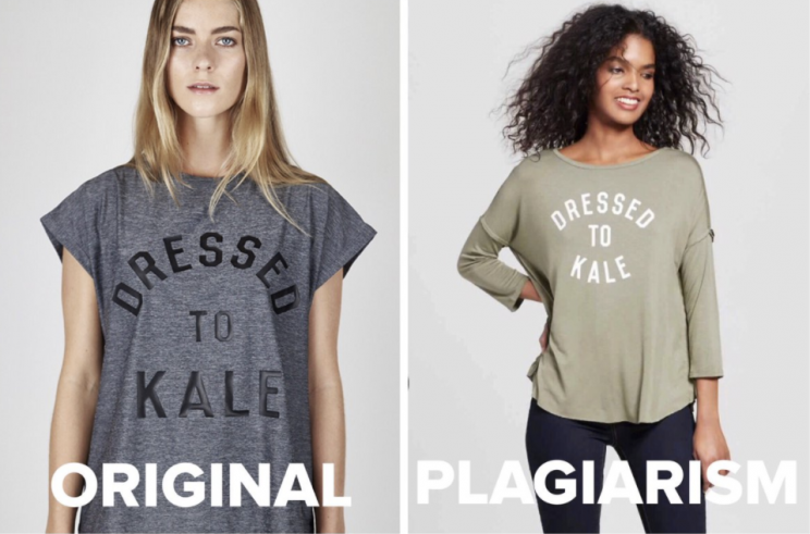The T-shirt style that Target is accused of lifting from a small designer. (Photo: Twitter/Charli Cohen)