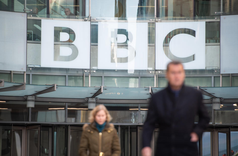 A general view of BBC Broadcasting House, at Portland Place, London, following BBC Director General Tony Hall's announcement that he intends to step down in the summer. (Photo by Dominic Lipinski/PA Images via Getty Images)