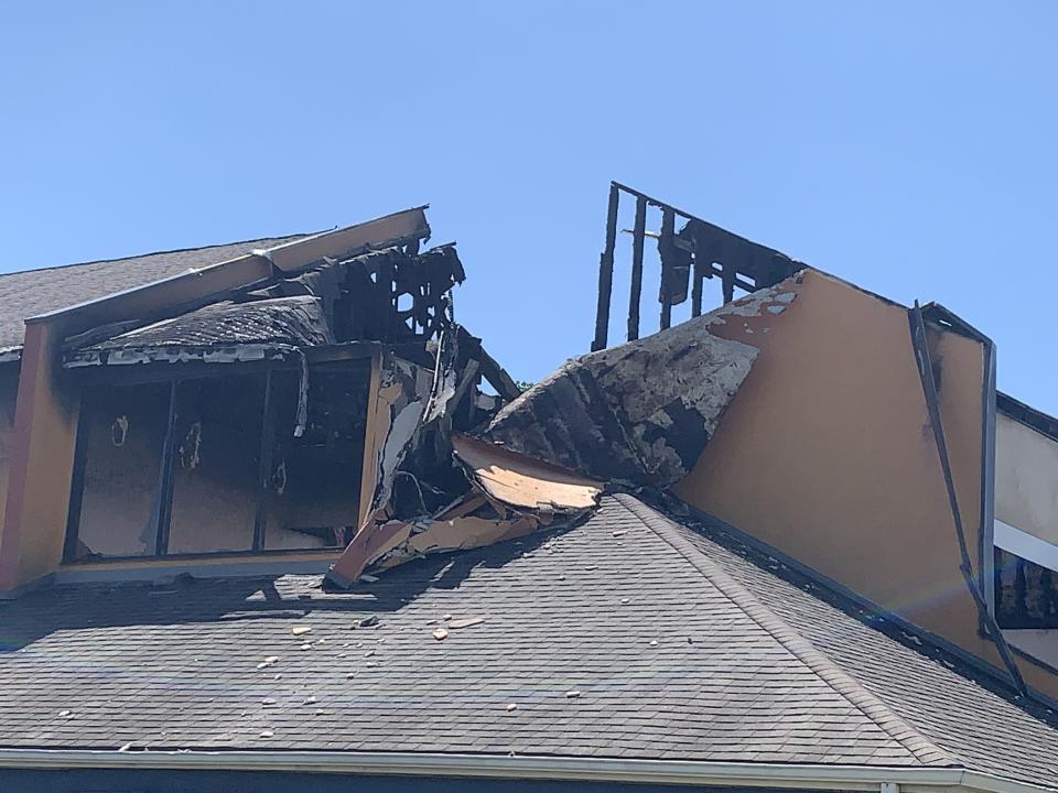 The aftermath of the overnight fire at the Super 8 Motel in Vandalia