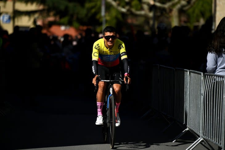 <span class="article__caption">Could Carapaz play spoiler? He will need luck to turn his way.</span> (Photo: David Ramos/Getty Images)
