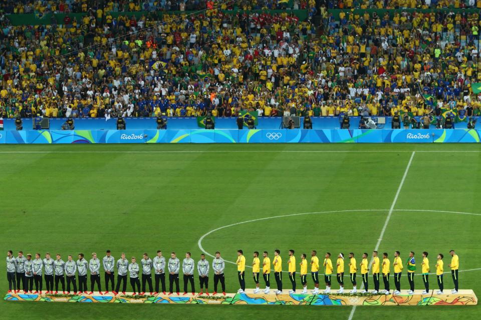 <p>Brazil winning the Men’s final gold at the Maracana in August 2016… </p>