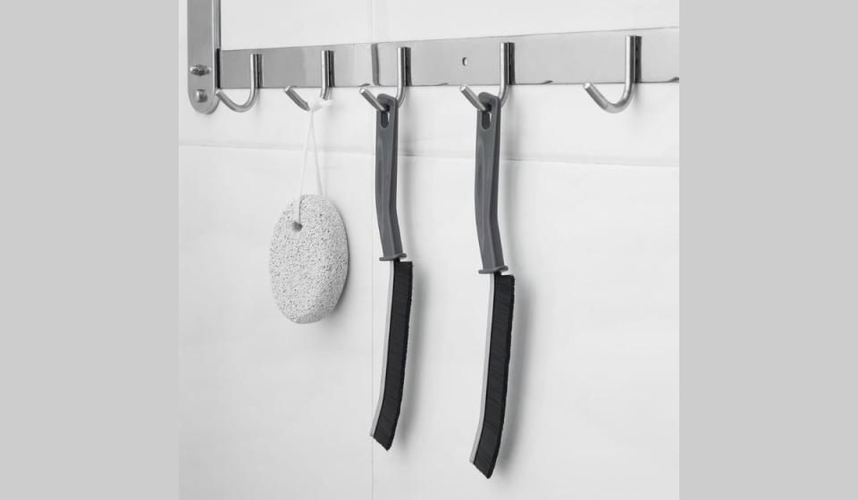 kitchen wall rack with cleaning items