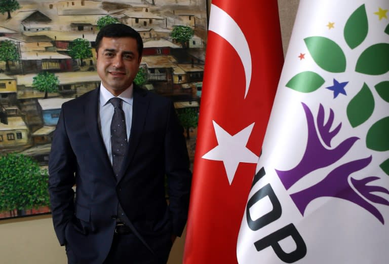 Selahattin Demirtas, co-leader of the pro-Kurdish People's Democratic Party, poses during an interview in Ankara on July 30, 2015