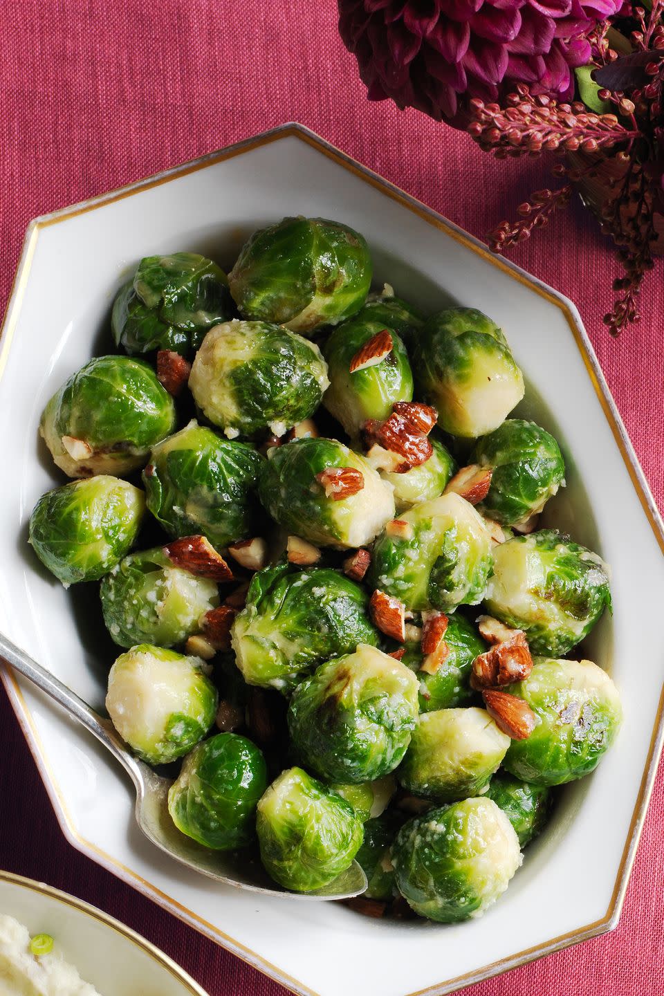 Maple-Glazed Brussels Sprouts with Pecorino Cheese and Almonds