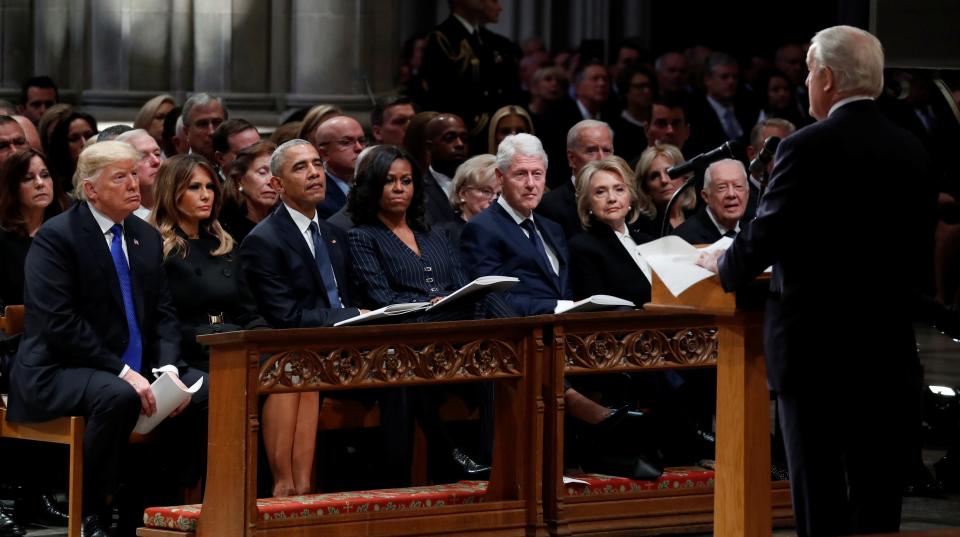 trump melania george hw bush funeral