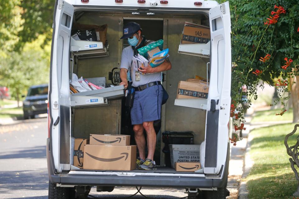 U.S. Postal Service Delivery on Aug. 17, 2020, in Salt Lake City.