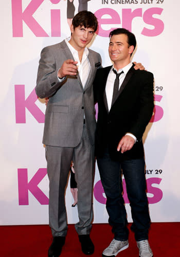 <p>Ashton Kutcher and Director Robert Luketic arrive at the "Killers" premiere at Event Cinemas George Street on July 18, 2010 in Sydney, Australia.</p>