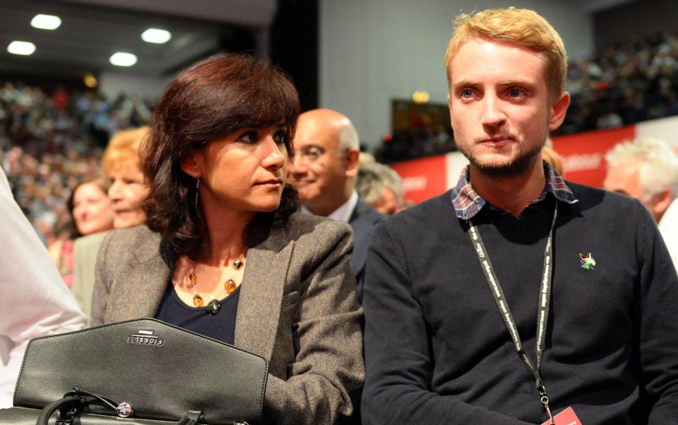 Mr Corbyn's wife and son pictured at the Labour Party conference in 2015 - Rex Features